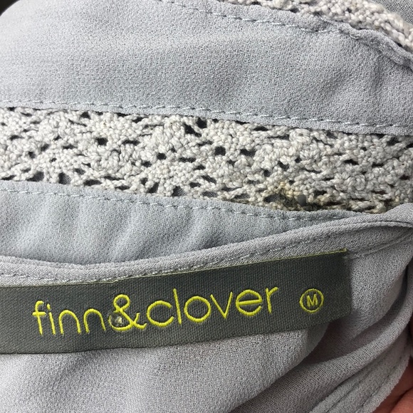 Finn & Clover Gray Sheer Open Back Peplum Top Size S - Picture 8 of 9